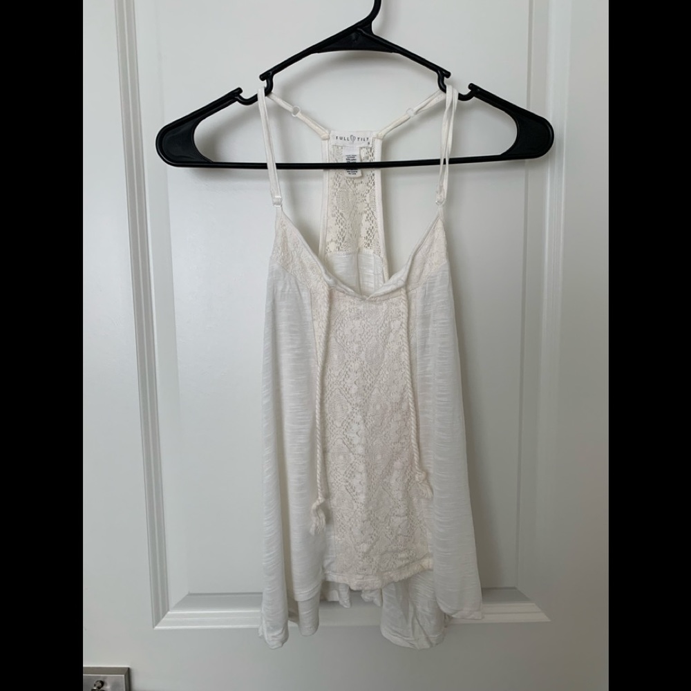 White lace/sheer tank top